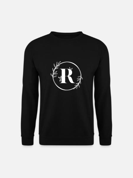 Letter R Floral - Unisex Sweatshirt - black