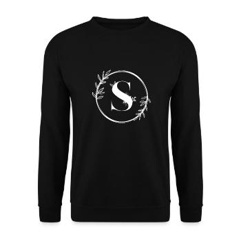 Lettre S Florale - Sweat-shirt Unisexe - noir - Devant - Alina (178cm) & Michal (187cm)