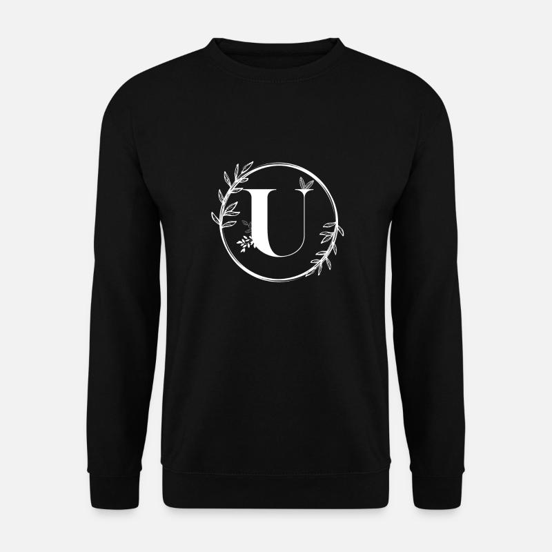 Floral letter U - Unisex Sweatshirt - black