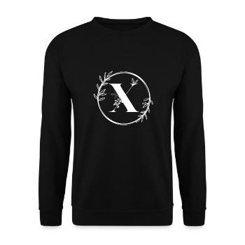 Floral letter X - Unisex Sweatshirt - black - Front - Alina (178cm) & Michal (187cm)