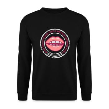Mon visage le fera certainement - Sweat-shirt Unisexe - noir - Devant - Alina (178cm) & Michal (187cm)