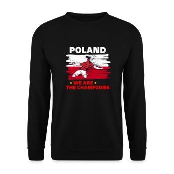 Pologne nous sommes champions - Sweat-shirt Unisexe - noir - Devant - Alina (178cm) & Michal (187cm)