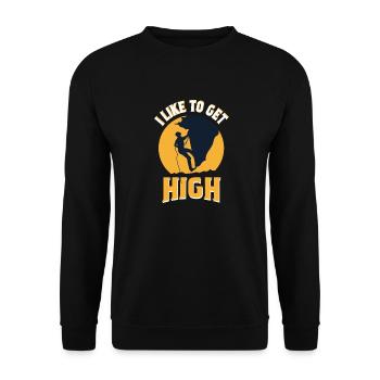 I like to take height Climbing gift - Unisex Sweatshirt - black - Front - Alina (178cm) & Michal (187cm)