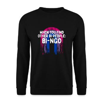 Other Bi People Bi-ngo Bisexual LGBTQ Bi Pride - Unisex Pullover - Schwarz - Vorne - Alina (178cm) & Michal (187cm)