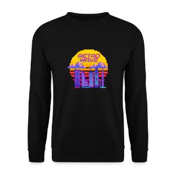 Retrowave - Sweat-shirt Unisexe - noir - Devant - Alina (178cm) & Michal (187cm)