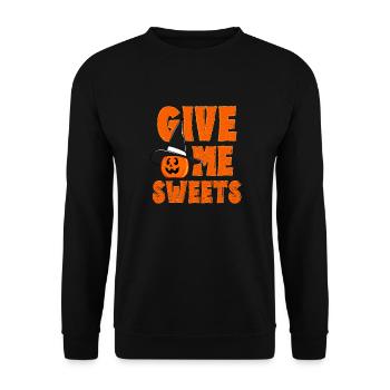 Give me Sweets - Halloween Humour Cadeau - Sweat-shirt Unisexe - noir - Devant - Alina (178cm) & Michal (187cm)