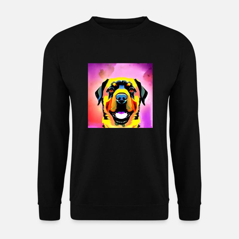 Regenbogen Glücklicher Hund - Unisex Pullover - Schwarz