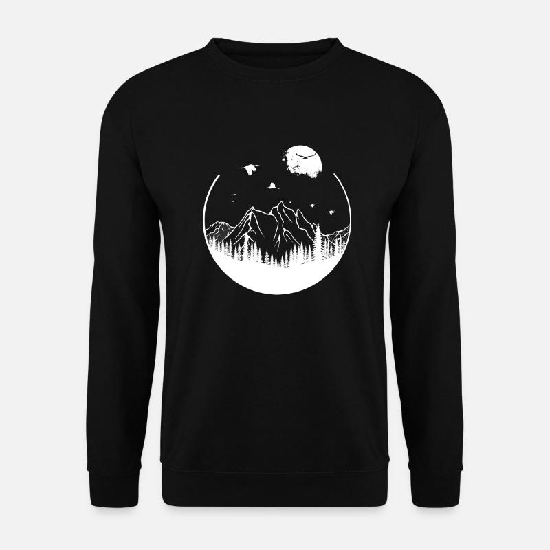 Geometric shape tree mountains - Unisex Sweatshirt - black