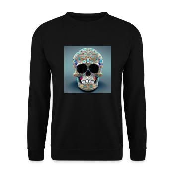 Jewelled skull - Unisex Sweatshirt - black - Front - Alina (178cm) & Michal (187cm)
