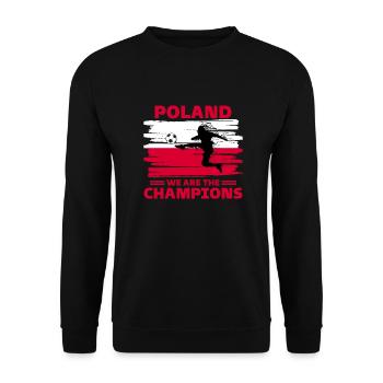 Pologne Football 2022 supporter de Pologne foot - Sweat-shirt Unisexe - noir - Devant - Alina (178cm) & Michal (187cm)
