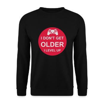 get older level up - Unisex Sweatshirt - black - Front - Alina (178cm) & Michal (187cm)