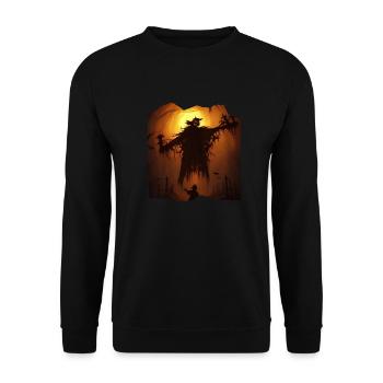 Halloween ghost with pumpkin - Unisex Sweatshirt - black - Front - Alina (178cm) & Michal (187cm)
