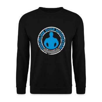 Citation de discipline sur la motivation - Sweat-shirt Unisexe - noir - Devant - Alina (178cm) & Michal (187cm)