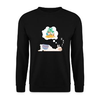 Alpaka träumt vom Strand - Unisex Pullover - Schwarz - Vorne - Alina (178cm) & Michal (187cm)
