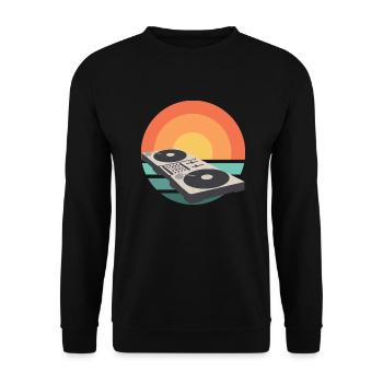 DJ Mischpult SunSet Mixer - Unisex Pullover - Schwarz - Vorne - Alina (178cm) & Michal (187cm)