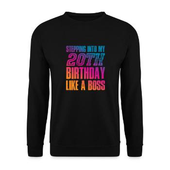 20e anniversaire 20 ans devis cadeau - Sweat-shirt Unisexe - noir - Devant - Alina (178cm) & Michal (187cm)