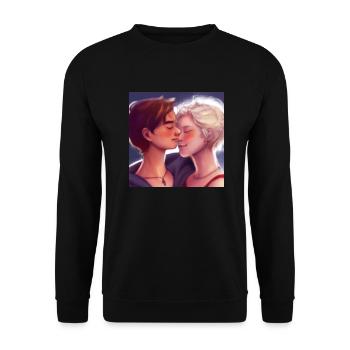 LGBT Queer kiss 🌈🌈 - Unisex Sweatshirt - black - Front - Alina (178cm) & Michal (187cm)