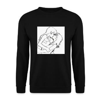 LGBT Queer kiss 🌈🌈 - Unisex Sweatshirt - black - Front - Alina (178cm) & Michal (187cm)