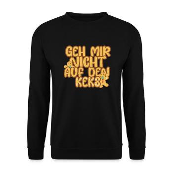 Geh mir nicht auf den Keks - Plätzchen Lebkuchen - Unisex Pullover - Schwarz - Vorne - Alina (178cm) & Michal (187cm)
