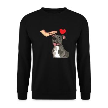 American Staffordshire Bull Terrier Staffy Dog - Unisex Sweatshirt - black - Front - Alina (178cm) & Michal (187cm)