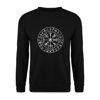 Rune, Altes gotisches Zeichen - Unisex Pullover - Schwarz - Vorne - Alina (178cm) & Michal (187cm)