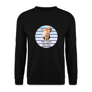 Puppy wishes a good day - Unisex Sweatshirt - black - Front - Alina (178cm) & Michal (187cm)