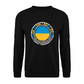 puck futin Logo Design - Unisex Pullover - Schwarz - Vorne - Alina (178cm) & Michal (187cm)