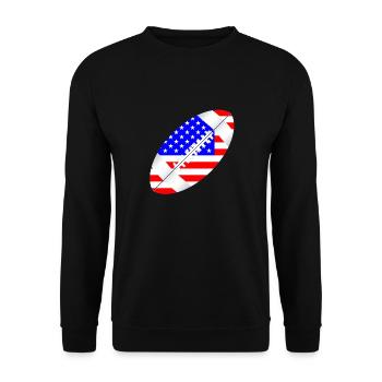Drapeau de ballon de football américain - Sweat-shirt Unisexe - noir - Devant - Alina (178cm) & Michal (187cm)