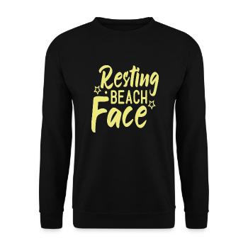 Resting Beach Face - Unisex Pullover - Schwarz - Vorne - Alina (178cm) & Michal (187cm)