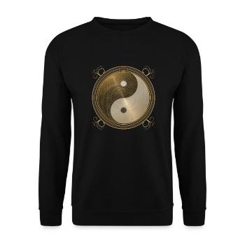 golden Dragon Yin Yang flower of live sun energy - Unisex Pullover - Schwarz - Vorne - Alina (178cm) & Michal (187cm)