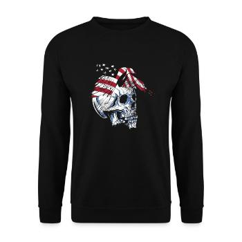 skull eagle - Unisex Pullover - Schwarz - Vorne - Alina (178cm) & Michal (187cm)