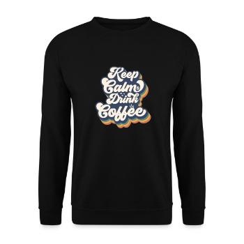 Coffee - Unisex Pullover - Schwarz - Vorne - Alina (178cm) & Michal (187cm)