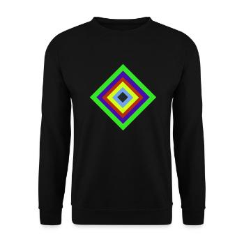 Logo-Vierecke-Farben-Cool - Unisex Pullover - Schwarz - Vorne - Alina (178cm) & Michal (187cm)