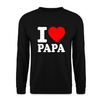 I love papa - Sweat-shirt Unisexe - noir - Devant - Alina (178cm) & Michal (187cm)