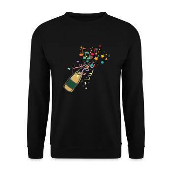 Bouteille ,musical éclat festif - Sweat-shirt Unisexe - noir - Devant - Alina (178cm) & Michal (187cm)