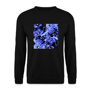 Jacinthe bleu - Sweat-shirt Unisexe - noir - Devant - Alina (178cm) & Michal (187cm)