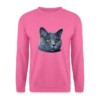 Katzenkopf Poster - Unisex Pullover - Pink - Vorne