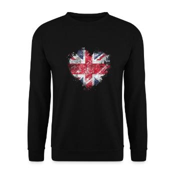 England UK London British English United Kingdom - Unisex Sweatshirt - black - Front - Alina (178cm) & Michal (187cm)