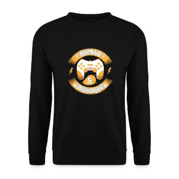 Niveau 5 Débloqué - 5ème anniversaire - 5 ans - Sweat-shirt Unisexe - noir - Devant - Alina (178cm) & Michal (187cm)