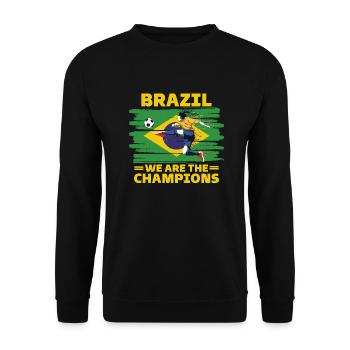 brazil football 2022 brazil football fan - Unisex Sweatshirt - black - Front - Alina (178cm) & Michal (187cm)