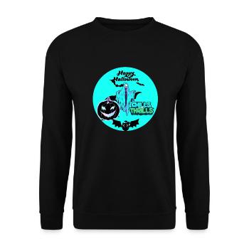 Halloween, bats and pumpkin - Unisex Sweatshirt - black - Front - Alina (178cm) & Michal (187cm)