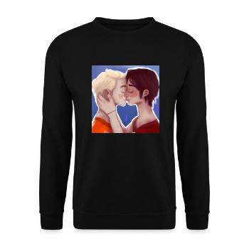 LGBT Queer kiss 🌈🌈 - Unisex Sweatshirt - black - Front - Alina (178cm) & Michal (187cm)