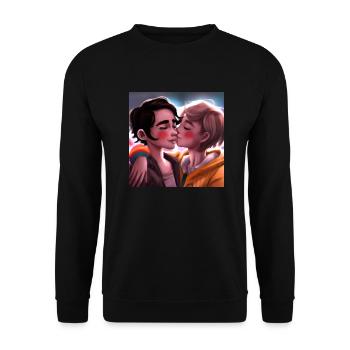 LGBT Queer kiss 🌈🌈 - Unisex Sweatshirt - black - Front - Alina (178cm) & Michal (187cm)