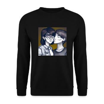 LGBT Queer kiss 🌈🌈 - Unisex Sweatshirt - black - Front - Alina (178cm) & Michal (187cm)