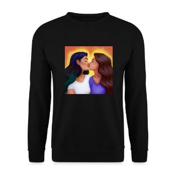 LGBT Queer kiss 🌈🌈 - Unisex Sweatshirt - black - Front - Alina (178cm) & Michal (187cm)