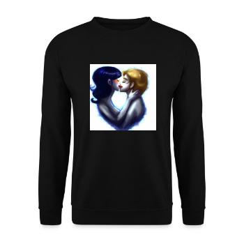 LGBT Queer kiss 🌈🌈 - Unisex Sweatshirt - black - Front - Alina (178cm) & Michal (187cm)