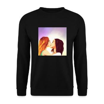 LGBT Queer kiss 🌈🌈 - Unisex Sweatshirt - black - Front - Alina (178cm) & Michal (187cm)