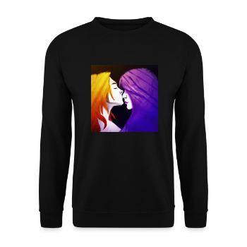 LGBT Queer kiss 🌈🌈 - Unisex Sweatshirt - black - Front - Alina (178cm) & Michal (187cm)
