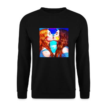 LGBT Queer kiss 🌈🌈 - Unisex Sweatshirt - black - Front - Alina (178cm) & Michal (187cm)