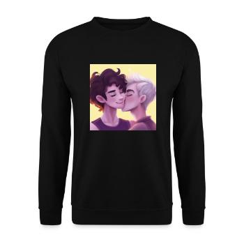 LGBT Queer kiss 🌈🌈 - Unisex Sweatshirt - black - Front - Alina (178cm) & Michal (187cm)
